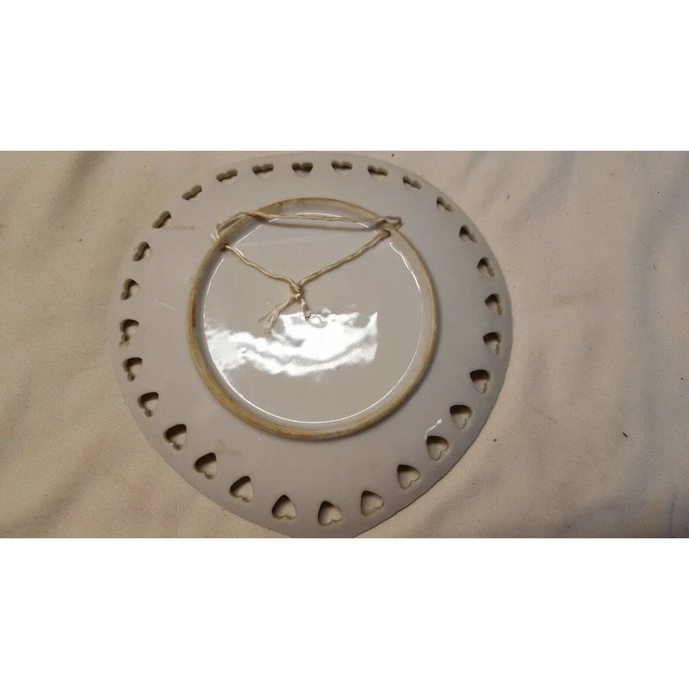 Cute Heart Shape Yellow Flower Hanging Wall Decorative Plate P-535
